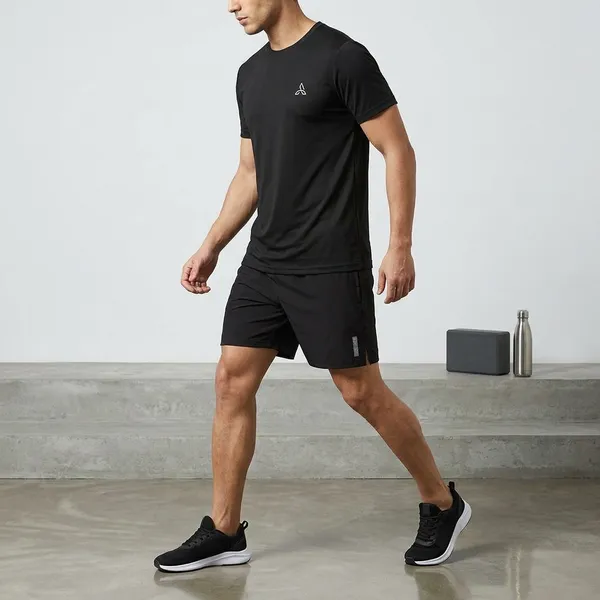 Oversized_Black_Dry_Fit_T-Shirt_&_Black_Gym_Shorts_Combo_For_Men