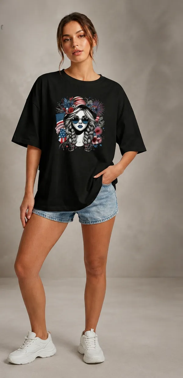 Oversized_Black_&_Maroon_Graphic_Print_T-Shirt_Duo_For_Women