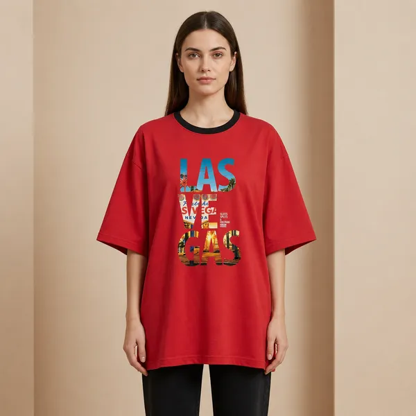 Oversized_Red_Cotton_Las_Vegas_Graphic_T-Shirt_For_Women