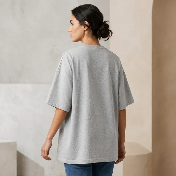 Oversized_Grey_Cotton_Crew_Neck_T-Shirt_For_Women