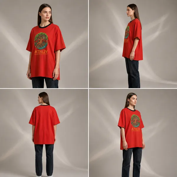 Oversized_Red_Cotton_Relaxed_Fit_Tree_Graphic_Print_T-Shirt_For_Women