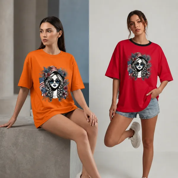 Oversized_Red_&_Orange_Graphic_Print_T-Shirt_Duo_For_Women