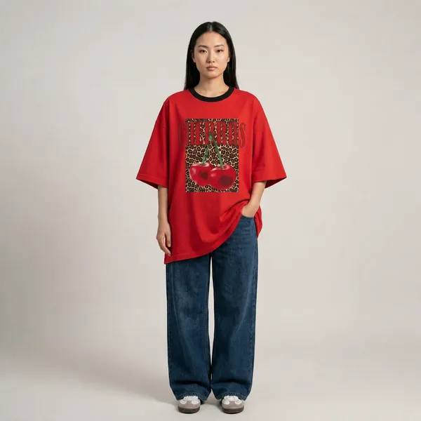 Oversized_Red_Cotton_Graphic_Print_T-Shirt_For_Women