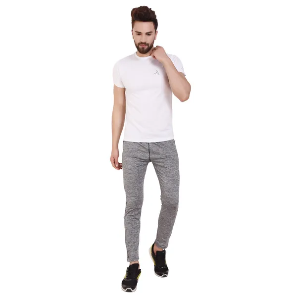 White_Polyester_Slim_Fit_Crew_Neck_T-Shirt_For_Men