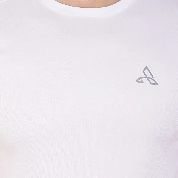 White_Polyester_Slim_Fit_Crew_Neck_T-Shirt_For_Men