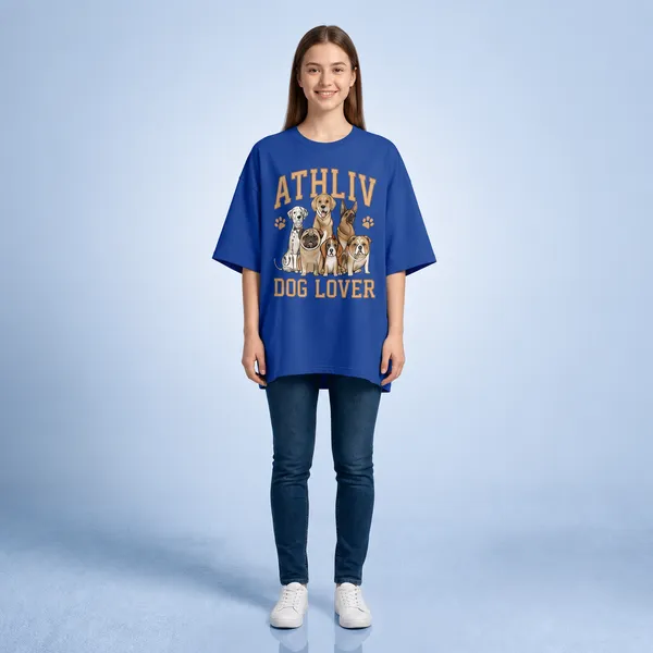 Oversized_Royal_Blue_Cotton_Dog_Lover_Graphic_Print_T-Shirt_For_Women
