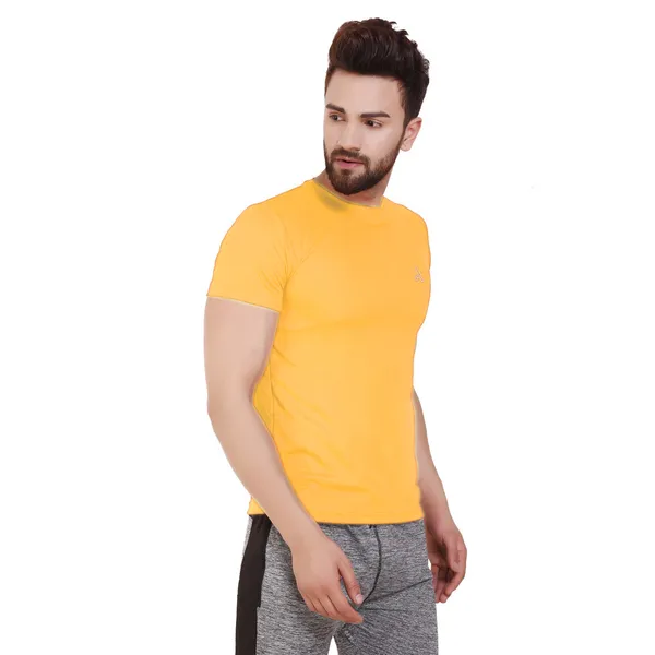 Yellow_Polyester_Slim_Fit_Dry_Fit_T-Shirt_For_Men