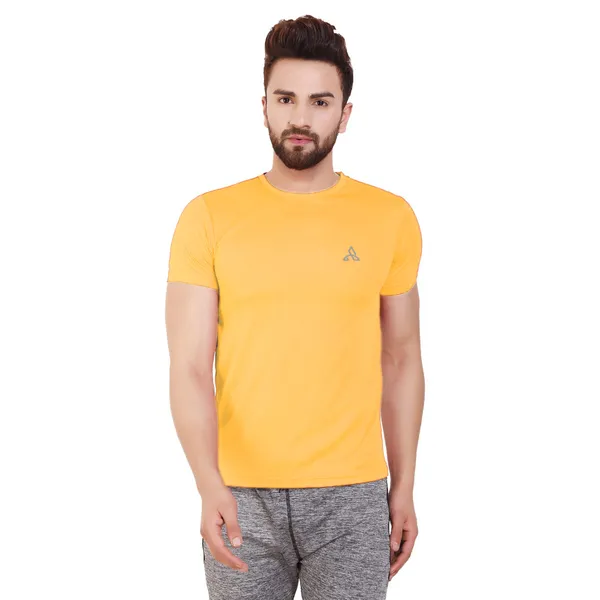 Yellow_Polyester_Slim_Fit_Dry_Fit_T-Shirt_For_Men