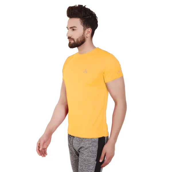 Yellow_Polyester_Slim_Fit_Dry_Fit_T-Shirt_For_Men