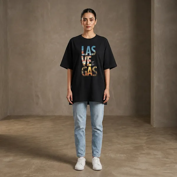 Oversized_Black_Cotton_Las_Vegas_Graphic_T-Shirt_For_Women