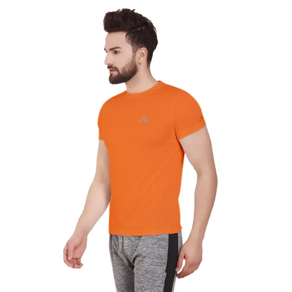 Orange_Polyester_Round_Neck_Sports_T-Shirt_For_Men