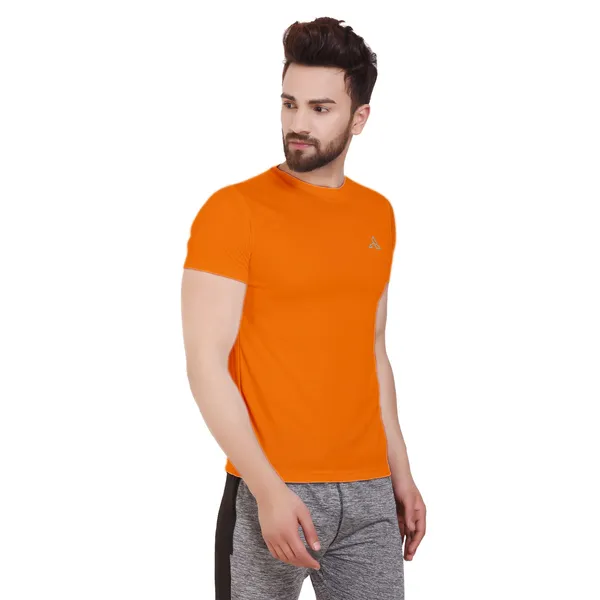 Orange_Polyester_Round_Neck_Sports_T-Shirt_For_Men
