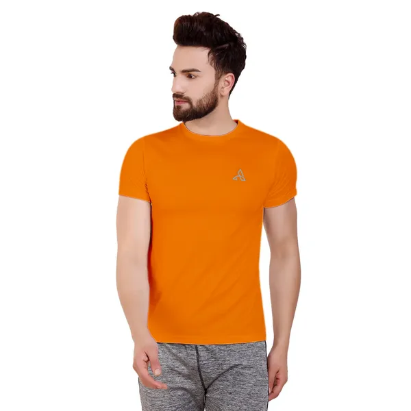 Orange_Polyester_Round_Neck_Sports_T-Shirt_For_Men