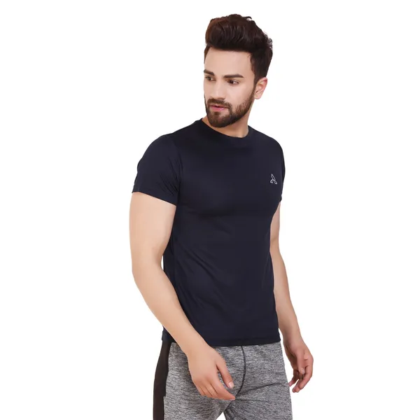 Navy_Blue_Polyester_Dry_Fit_Short_Sleeve_T-Shirt_For_Men