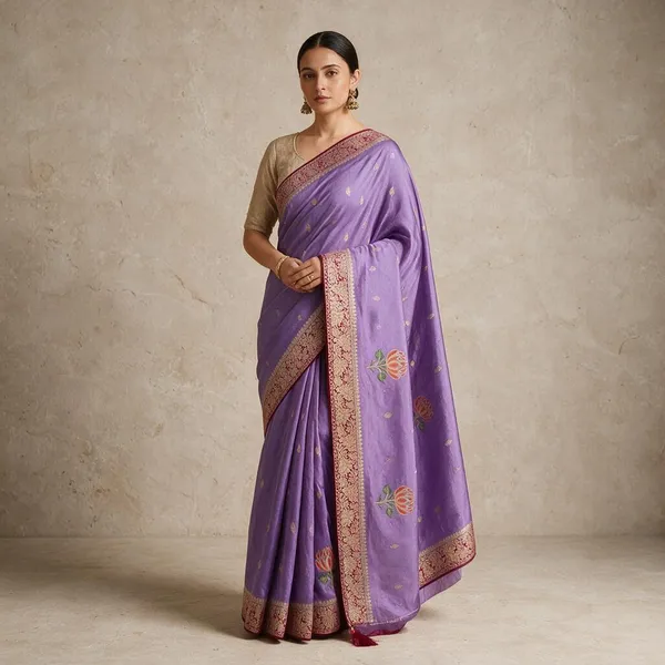Purple_Brocade_Saree_For_Women