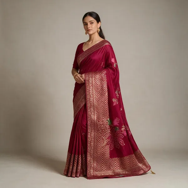 Magenta_Woven_Traditional_Saree_For_Women