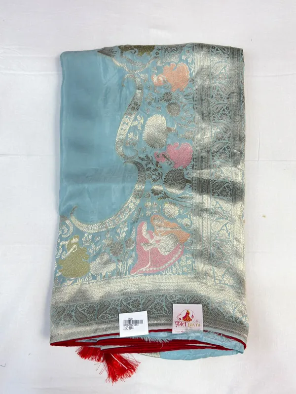 Blue_Brocade_Saree_For_Women
