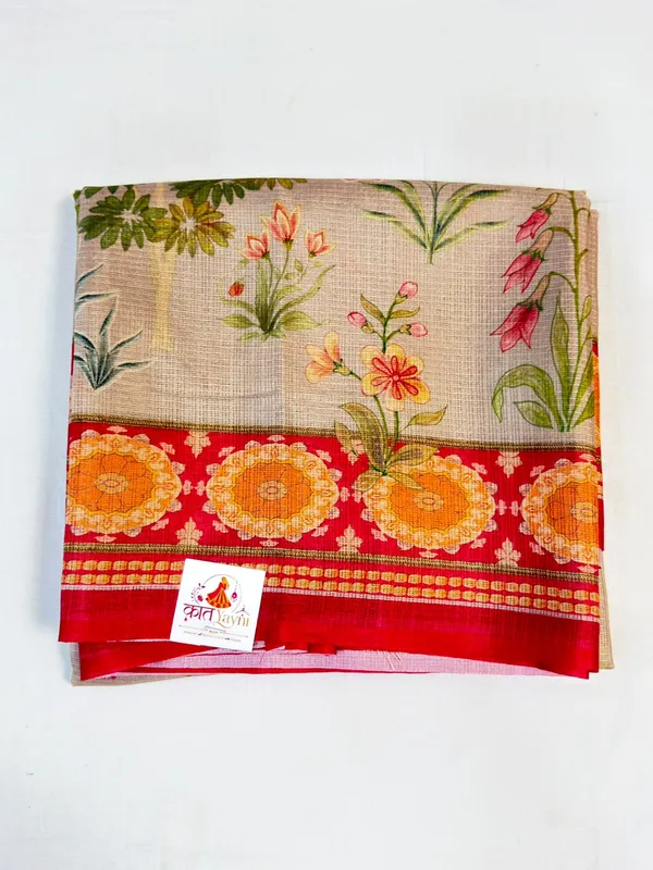 Beige_Woven_Floral_Print_Saree_For_Women