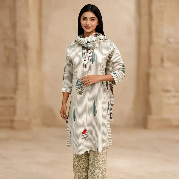 Off-White_Cotton_Kurta_Set_For_Women