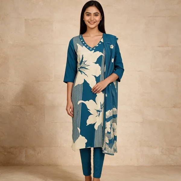 Blue_Cotton_Straight_Kurta_Set_For_Women