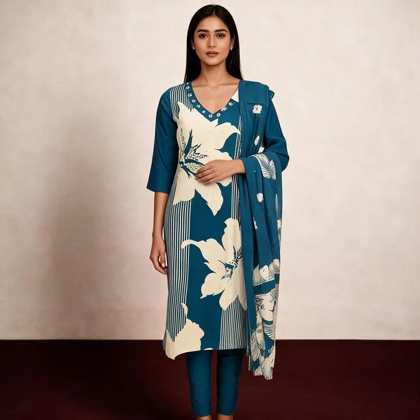 Blue_Cotton_Straight_Kurta_Set_For_Women
