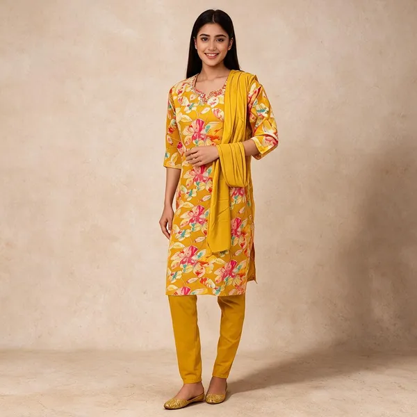 Orange_Cotton_Straight_Kurta_Set_For_Women