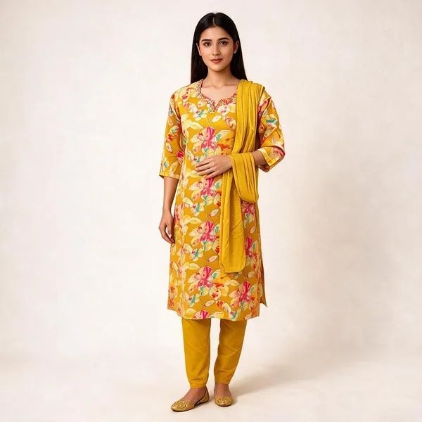Orange_Cotton_Straight_Kurta_Set_For_Women