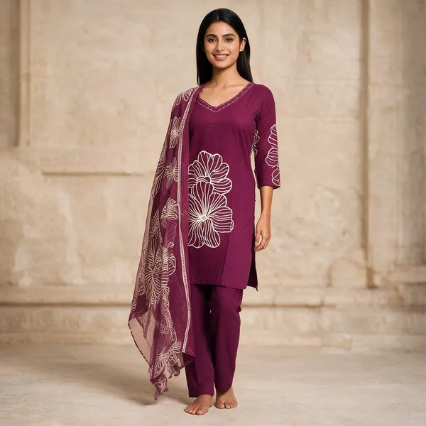 Purple_Cotton_Straight_Kurta_Set_For_Women