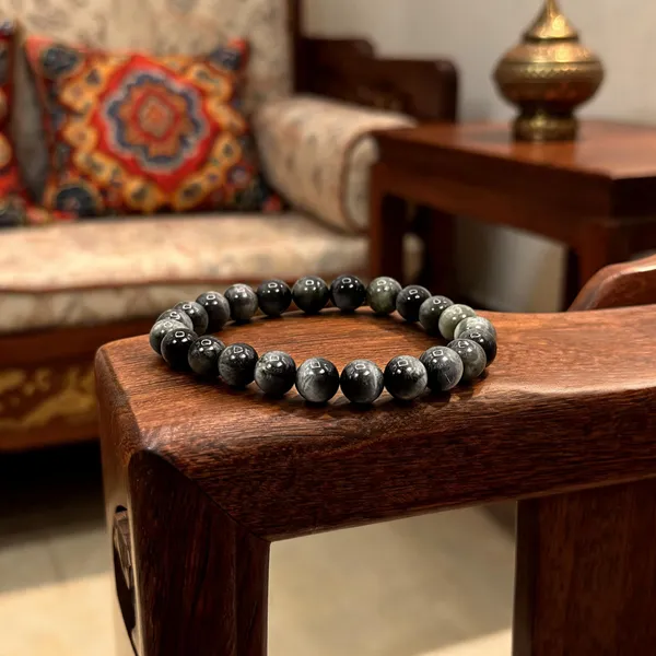 Grey_Stone_Beads_Bracelet_For_Unisex