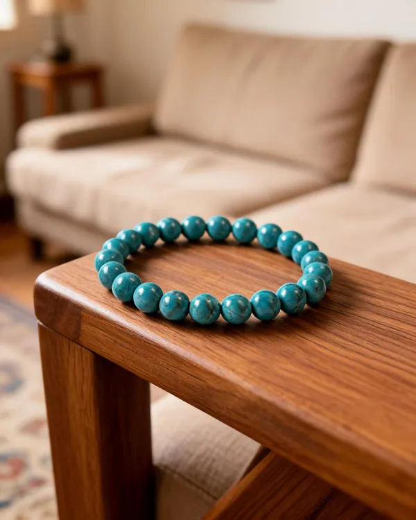 Turquoise_Stone_Beads_Bracelet_For_Unisex