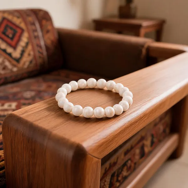White_Stone_Beads_Bracelet_For_Unisex