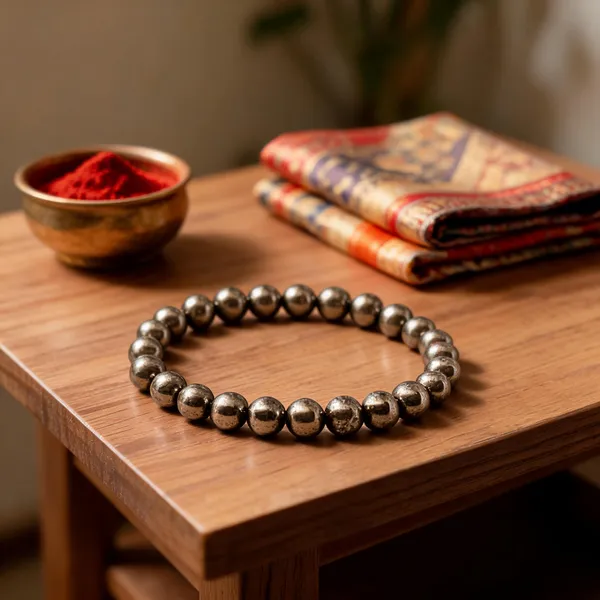 Gunmetal_Metal_Beads_Bracelet_For_Unisex