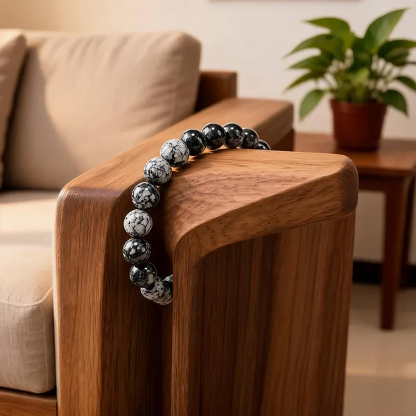Black_And_Grey_Stone_Beads_Bracelet_For_Unisex