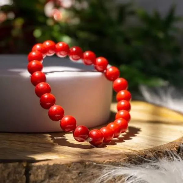 Red_Stone_Beads_Bracelet_For_Unisex