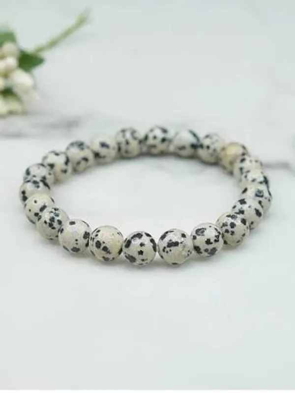 Cream_Metal_Beads_Spotted_Bracelet_For_Unisex