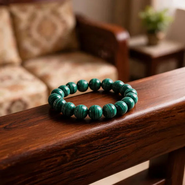 Green_Stone_Beads_Bracelet_For_Unisex