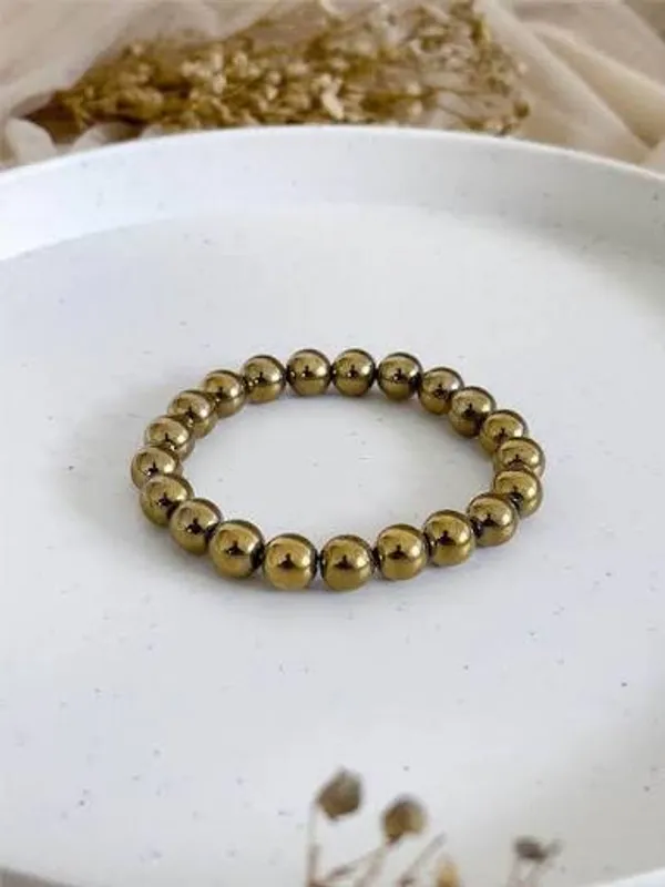 Gold_Turquoise_Stone_Beaded_Bracelet_For_Unisex