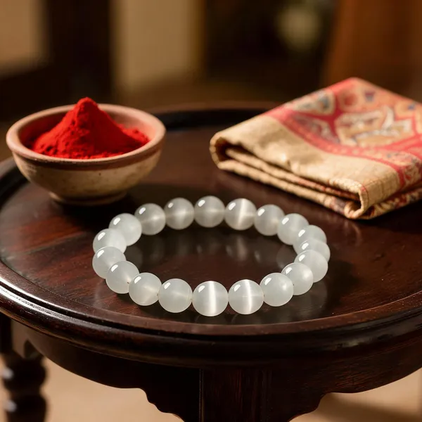White_Stone_Beads_Round_Bracelet_For_Unisex