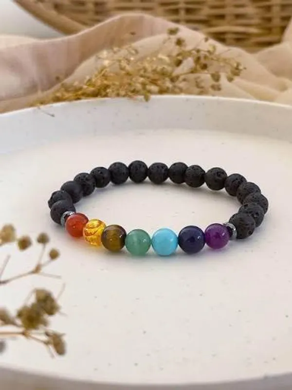Black_Lava_Stone_Beads_Chakra_Bracelet_For_Unisex