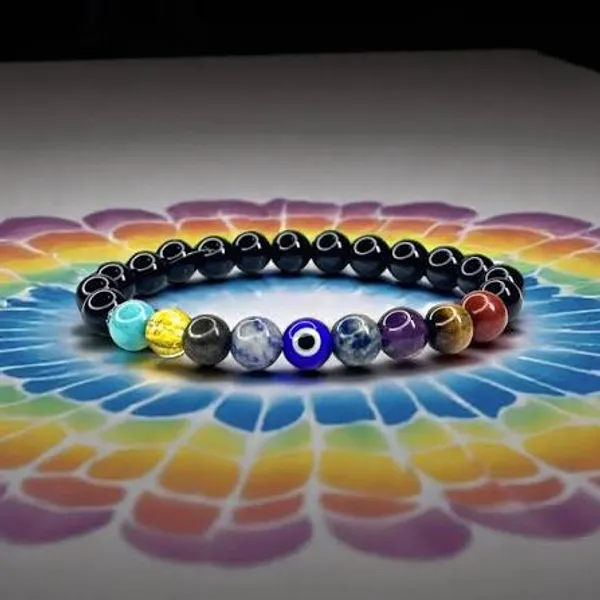 Black_Stone_Beads_Seven_Chakra_Bracelet_For_Unisex