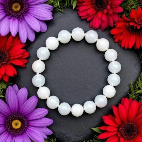 White_Stone_Beads_Bracelet_For_Unisex