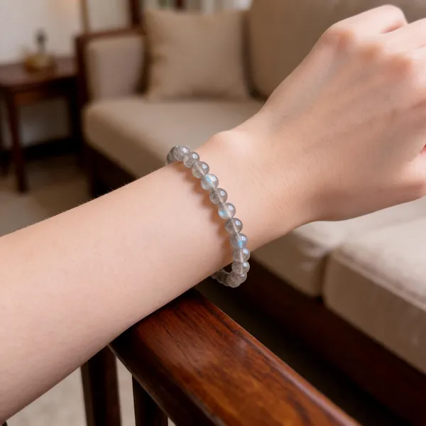 Grey_Stone_Beads_Bracelet_For_Unisex