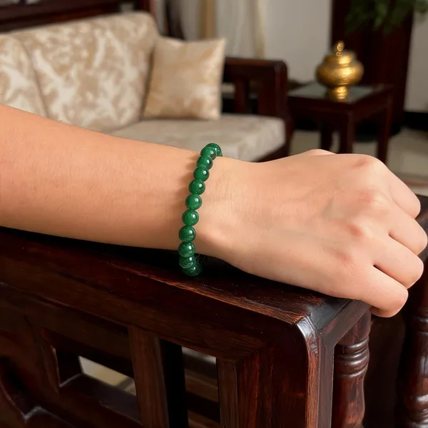Green_Stone_Beads_Bracelet_For_Unisex