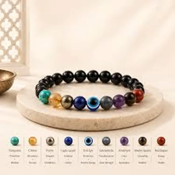Black_Stone_Beads_Seven_Chakra_Bracelet_For_Unisex