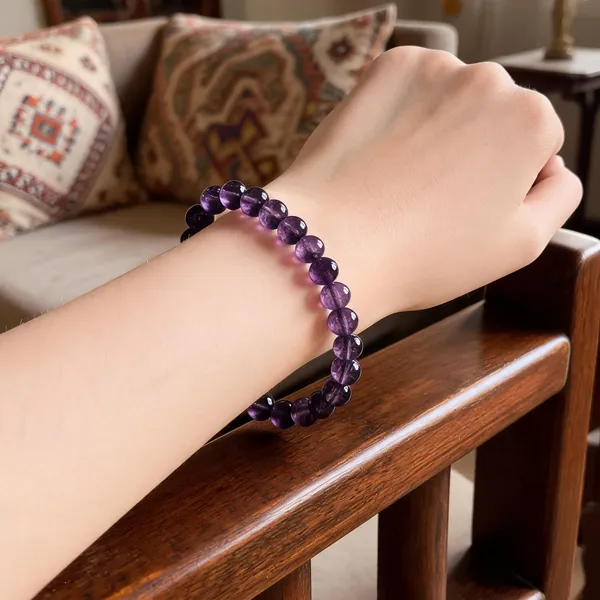 Purple_Stone_Beads_Bracelet_For_Unisex