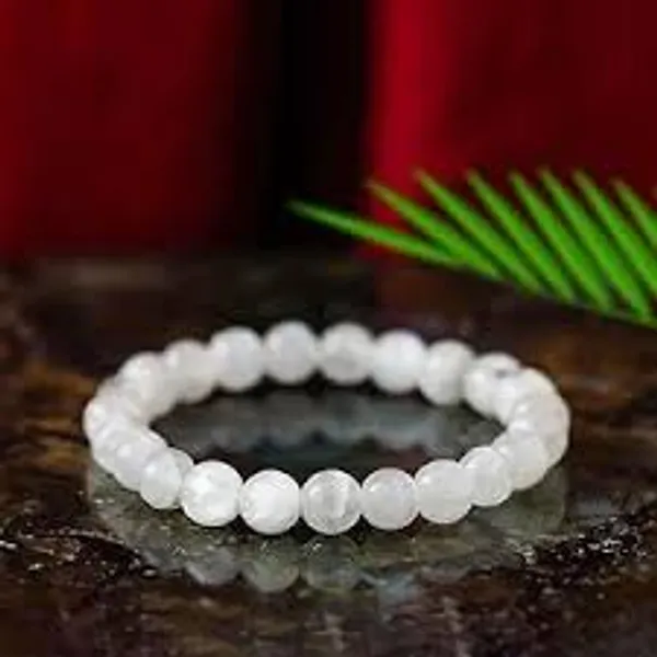 White_Stone_Beads_Round_Bracelet_For_Unisex