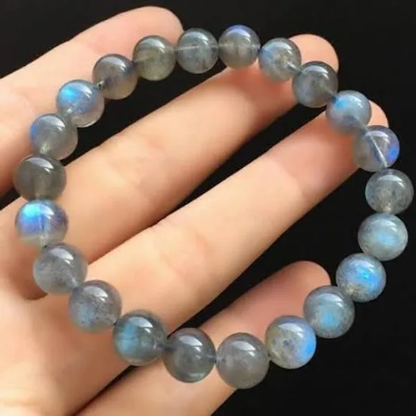 Grey_Stone_Beads_Round_Bracelet_For_Unisex