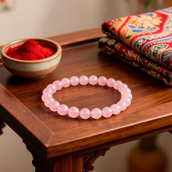 Pink_Stone_Beads_Bracelet_For_Unisex