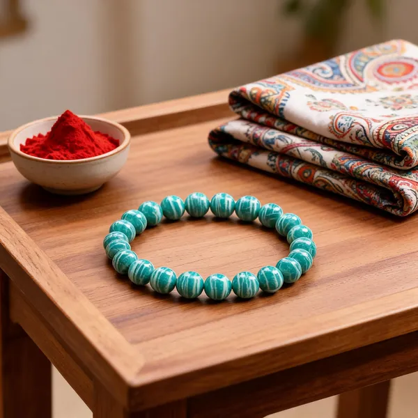 Turquoise_Stone_Beads_Bracelet_For_Unisex