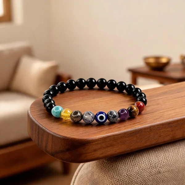 Black_Stone_Beads_Seven_Chakra_Bracelet_For_Unisex